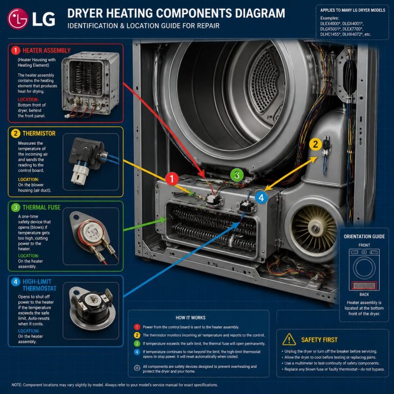 lg dryer not heating component