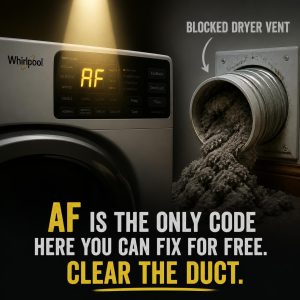 whirlpool dryer AF error codes